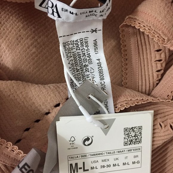 NWT ZARA Limitless Contour Collection Taupe Perforated High Neck Fitted Dress - Picture 2 of 12